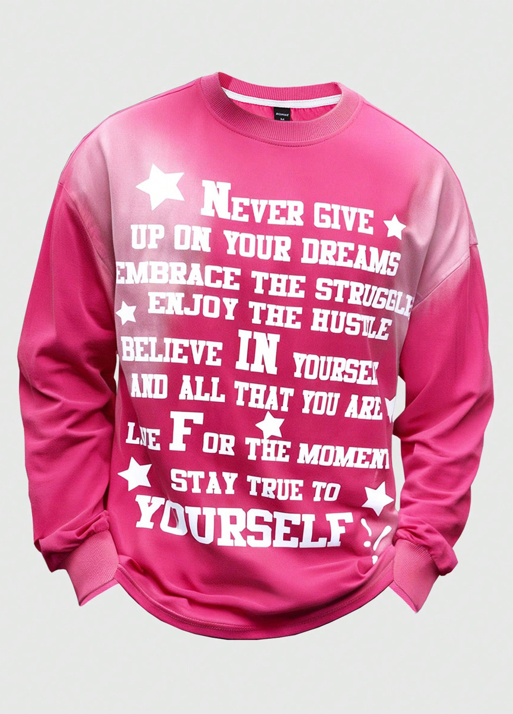 Лонгслів SHEIN напис рожевий кежуали бавовна, трикотаж