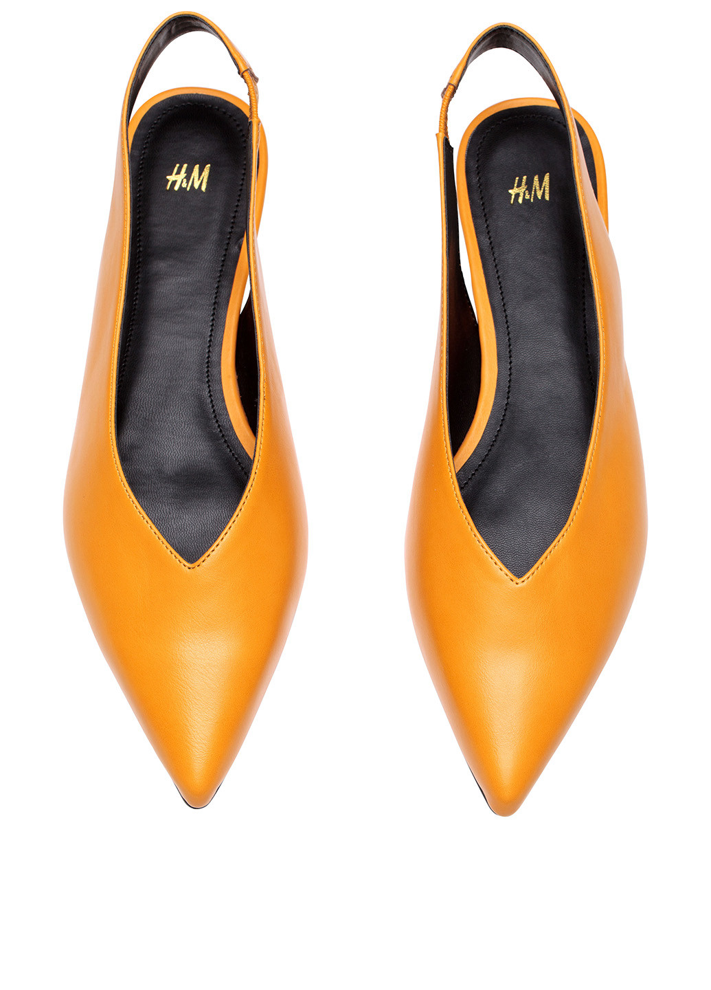 Желтые мюли H&M на низком каблуке