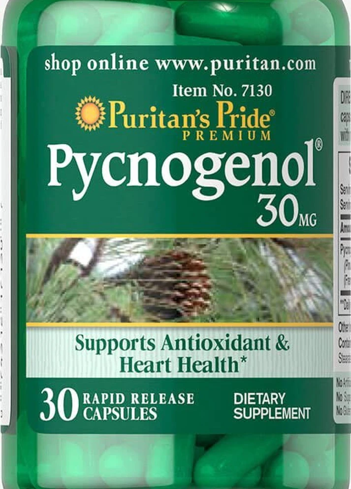 Пікногенол Puritan's Pride Pycnogenol 30 mg, 30 Capsules Puritans Pride (255390334)