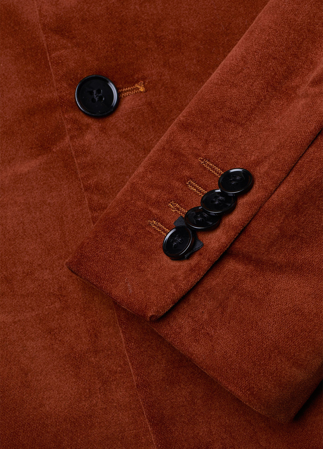 Пиджак H&M однобортный однотонный коричневый кэжуал хлопок, велюр