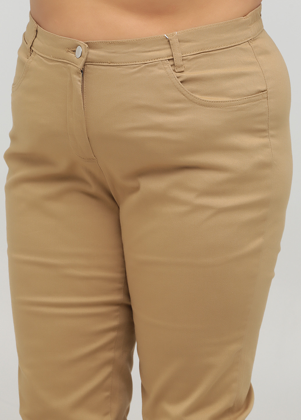 Бежевые кэжуал демисезонные укороченные, зауженные брюки Long Island