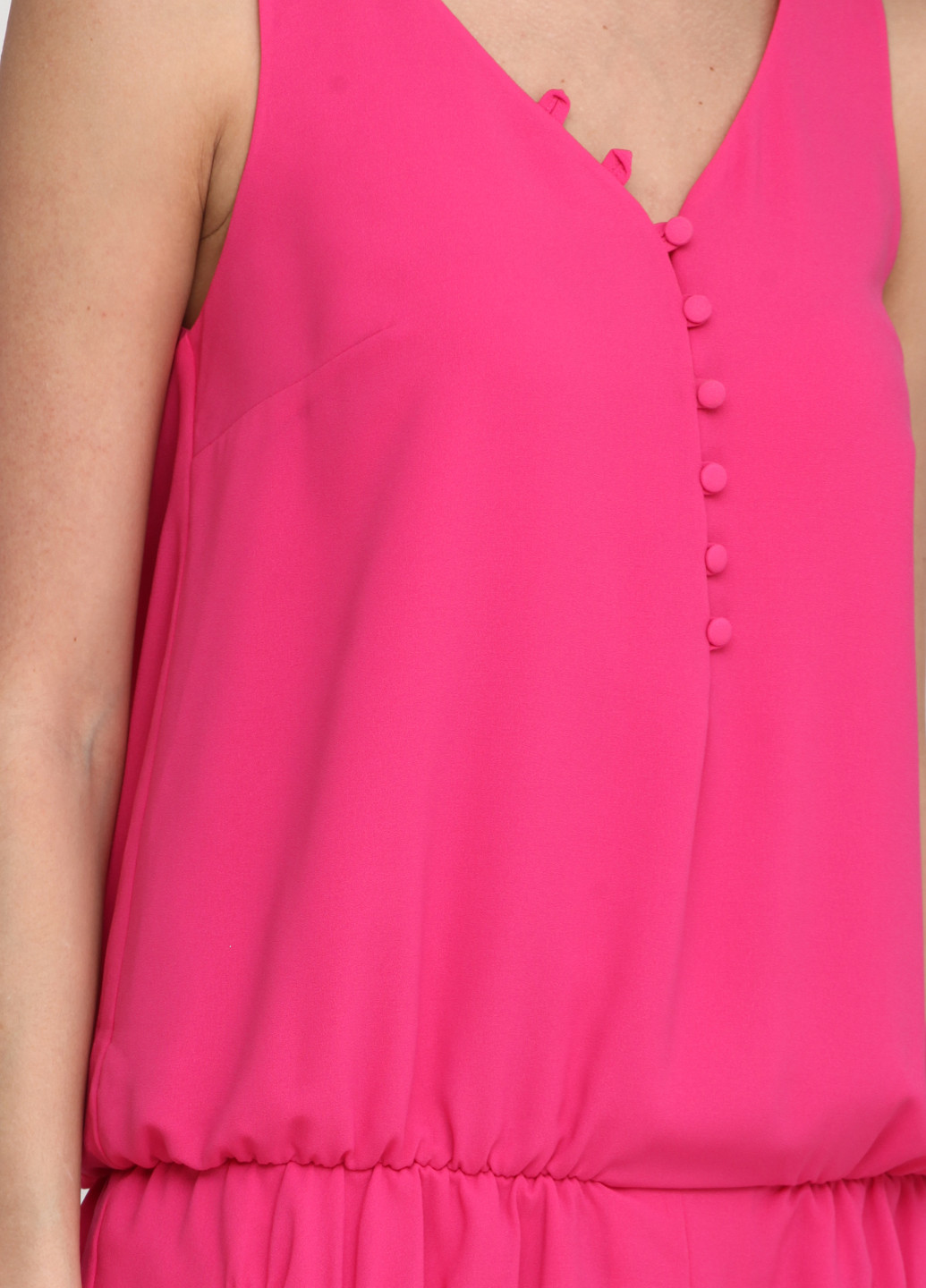 Фуксиновое (цвета Фуксия) кэжуал платье клеш Sassofono однотонное