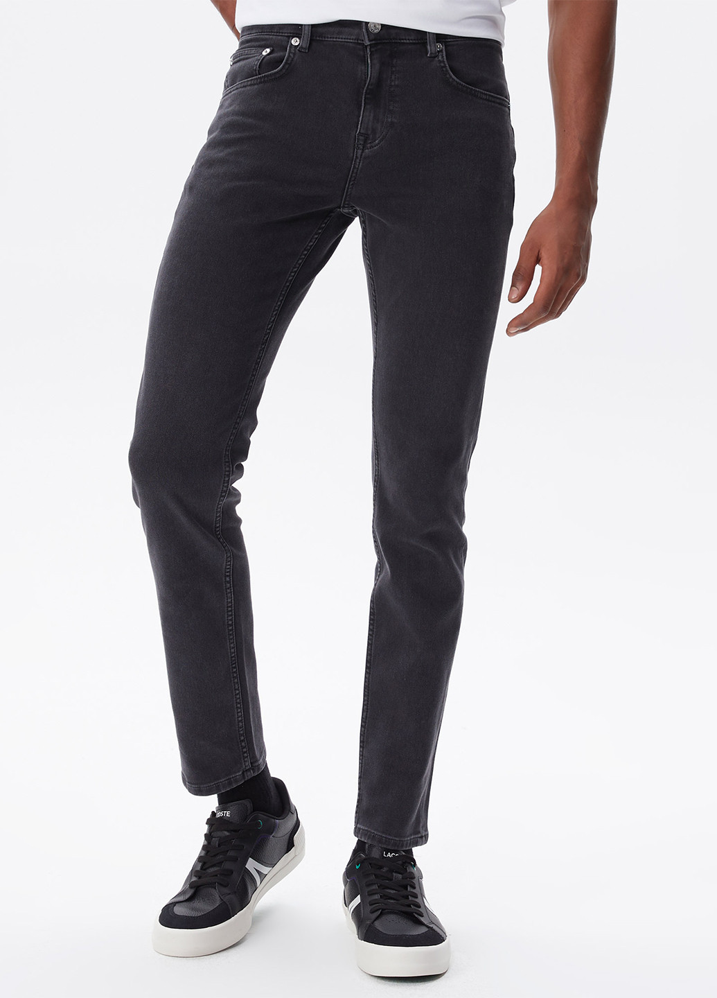 Темно-серые демисезонные прямые джинсы Lacoste