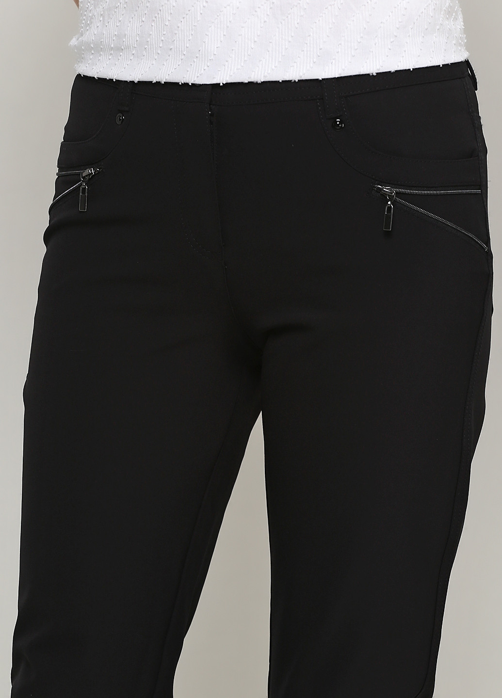Черные кэжуал демисезонные зауженные брюки BRANDTEX CLASSIC