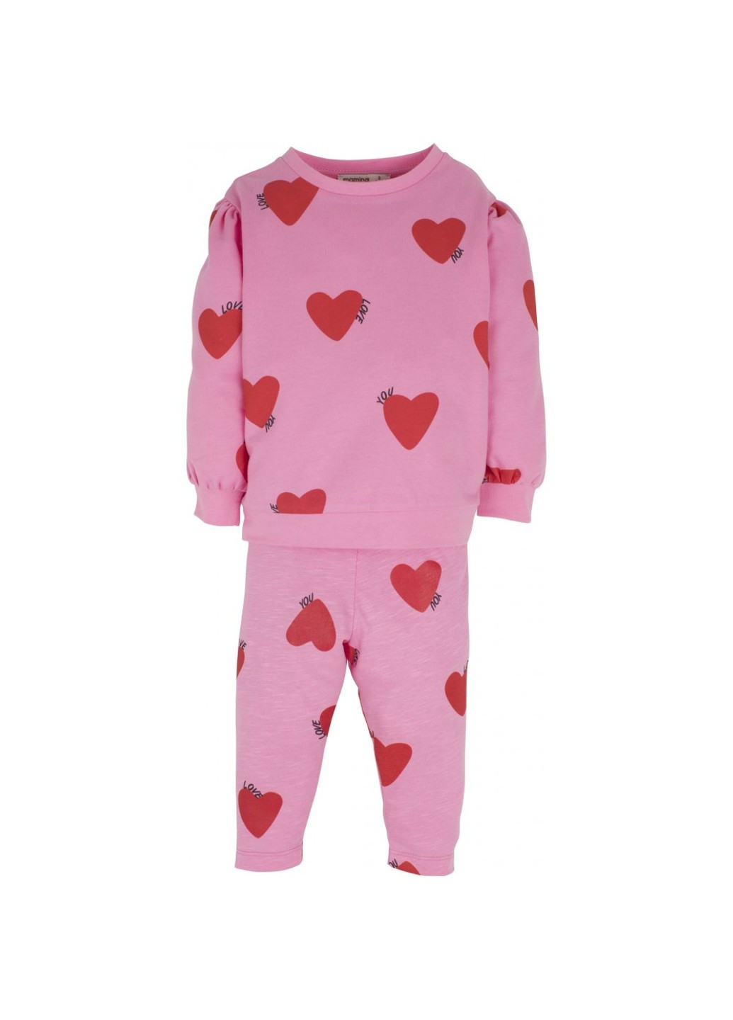 Розовый демисезонный комплект свитшот + штаны mamino sweetheart 14932 Idil Baby Mamino