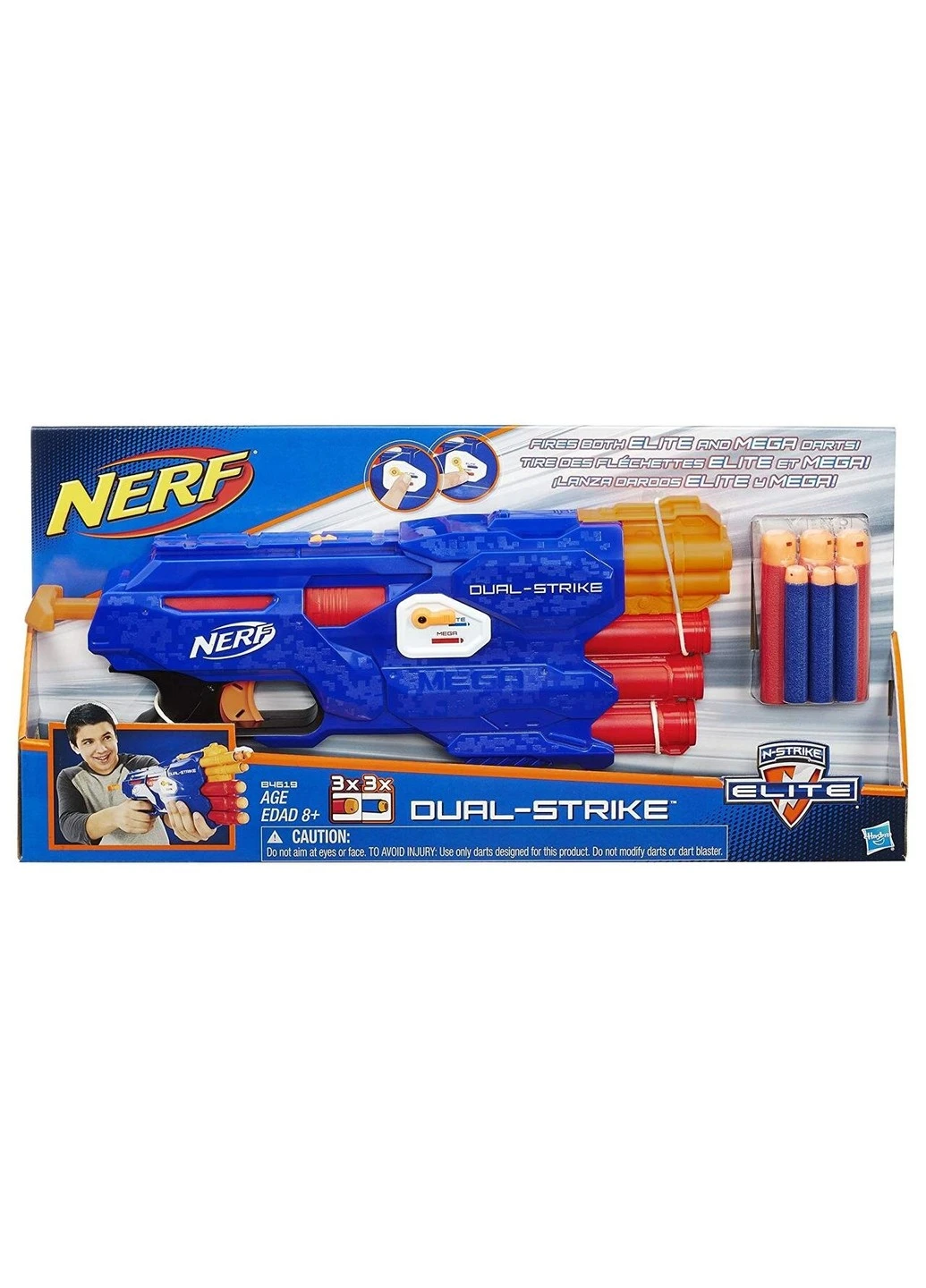 Бластер Nerf N-Strike Elite and Mega DualStrike Blaster Двойной выстрел (B4619) Hasbro (255254303)