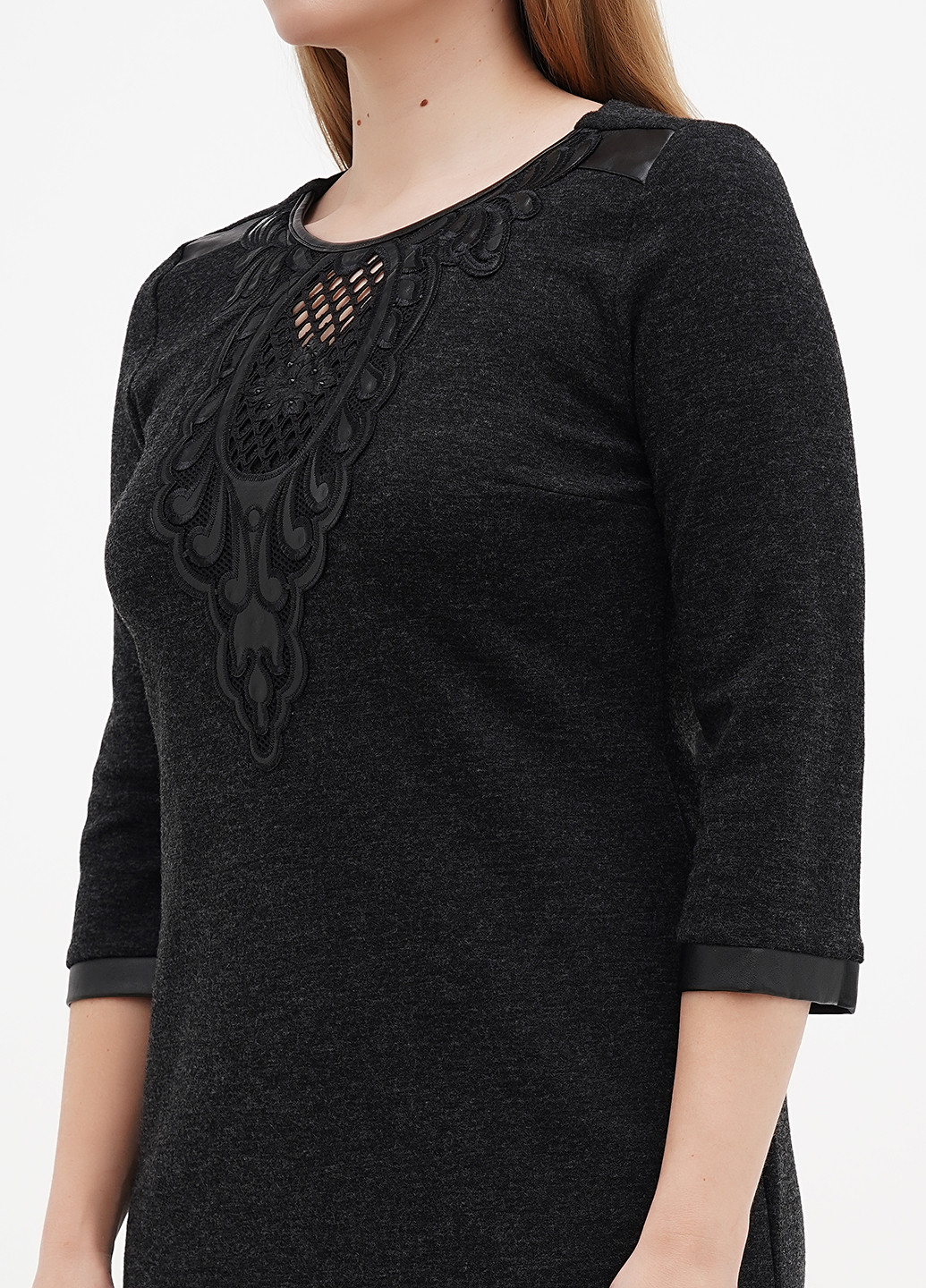 Темно-сіра кежуал сукня а-силует Sassofono меланжева