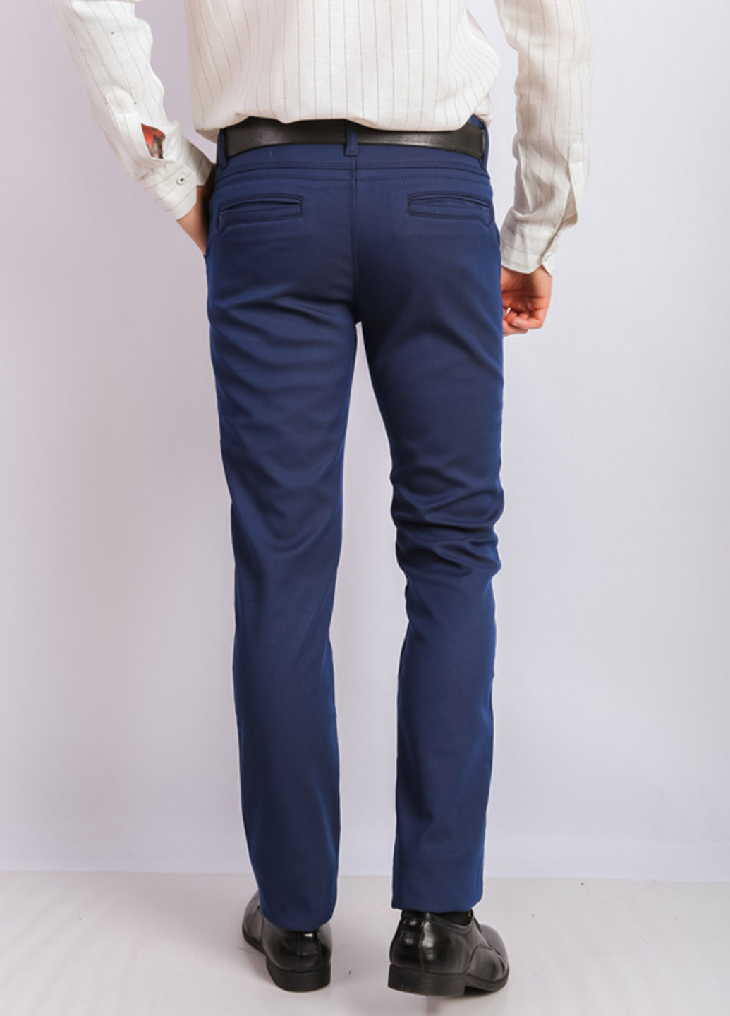 Темно-синие классические демисезонные прямые, классические брюки Time of Style