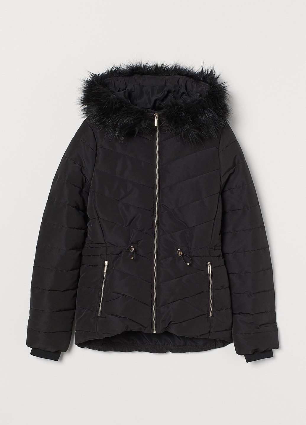 Черная зимняя куртка H&M