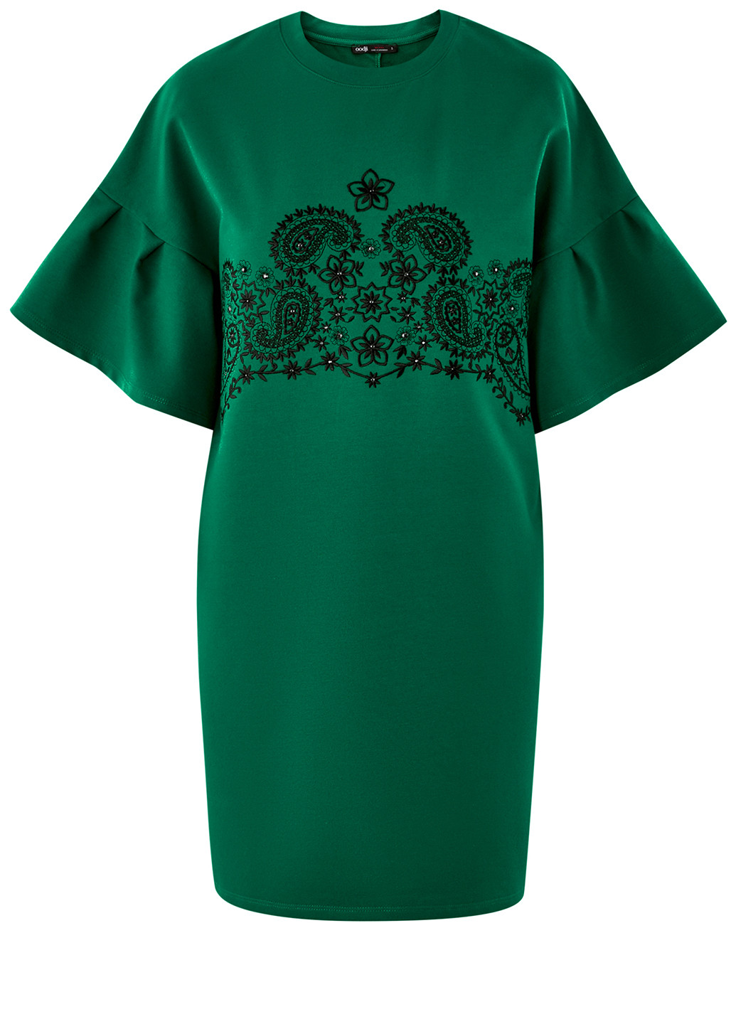 Зелена кежуал сукня Oodji з орнаментом