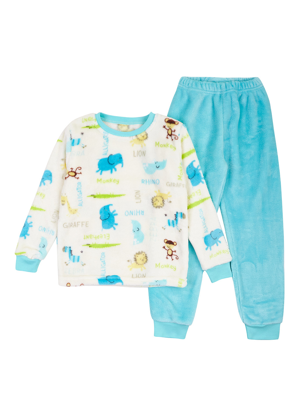 Голубая зимняя пижама (свитшот, брюки) Фламинго