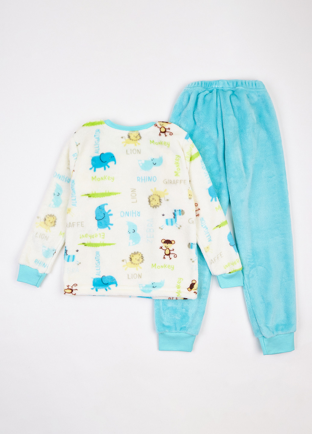 Голубая зимняя пижама (свитшот, брюки) Фламинго