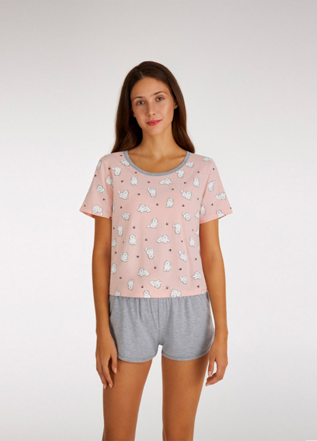Розовая всесезон пижама (футболка, шорты) футболка + шорты Ellen