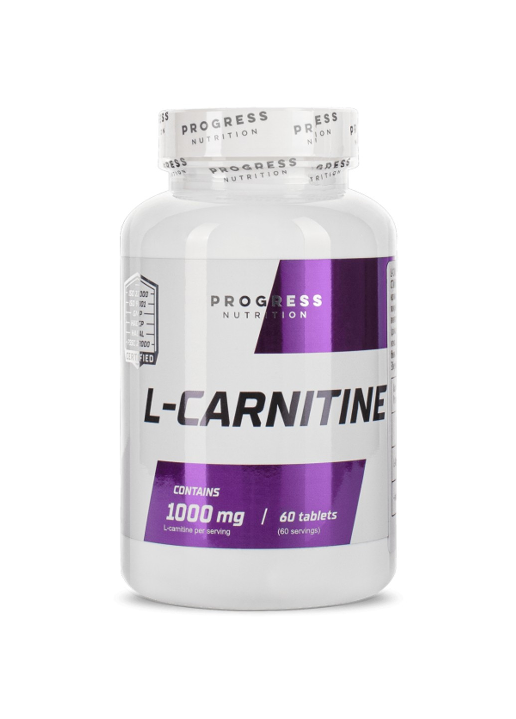 Л-карнітин Carnitine 1000 60 таблеток Progress Nutrition (255363104)