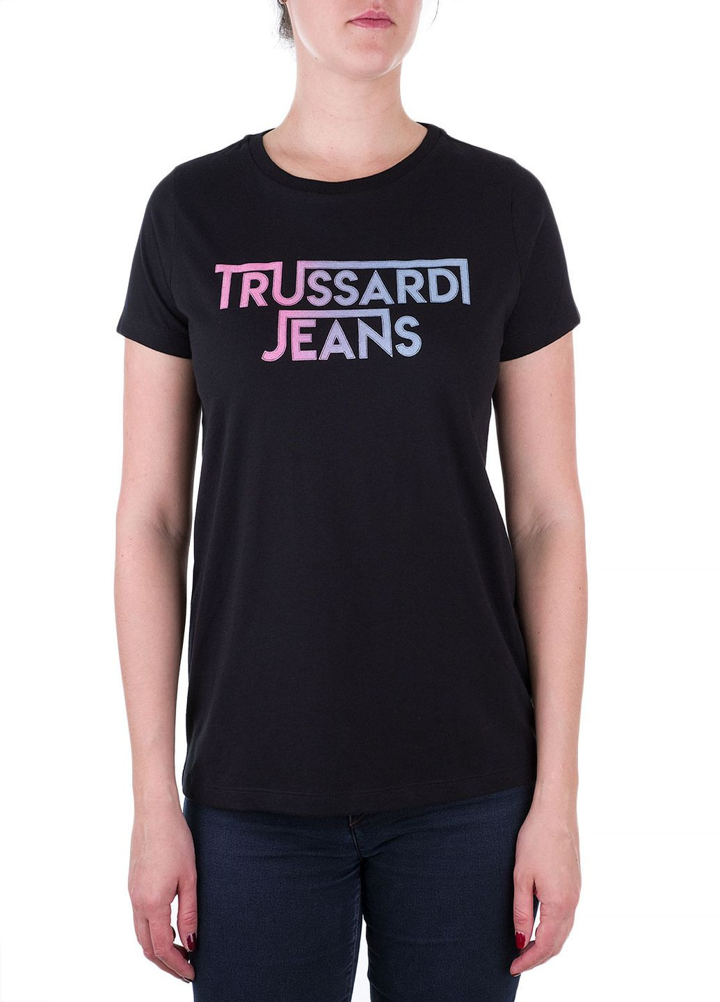 Чорна літня футболка Trussardi Jeans