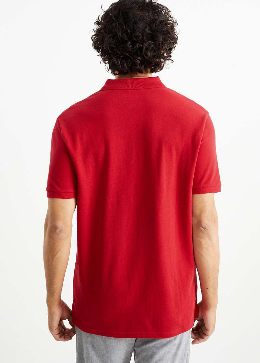 Красная футболка-поло для мужчин C&A однотонная