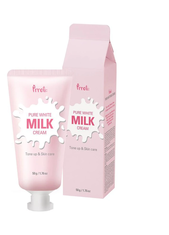 Prreti Увлажняющий крем для лица на основе молочных протеинов Pure White Milk Cream, 50 г — Крем, Южная Корея (251976234)