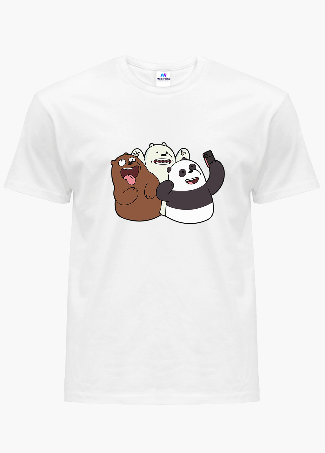 Біла демісезон футболка жіноча вся правда про ведмедів (we bare bears) білий (8976-2665) xxl MobiPrint