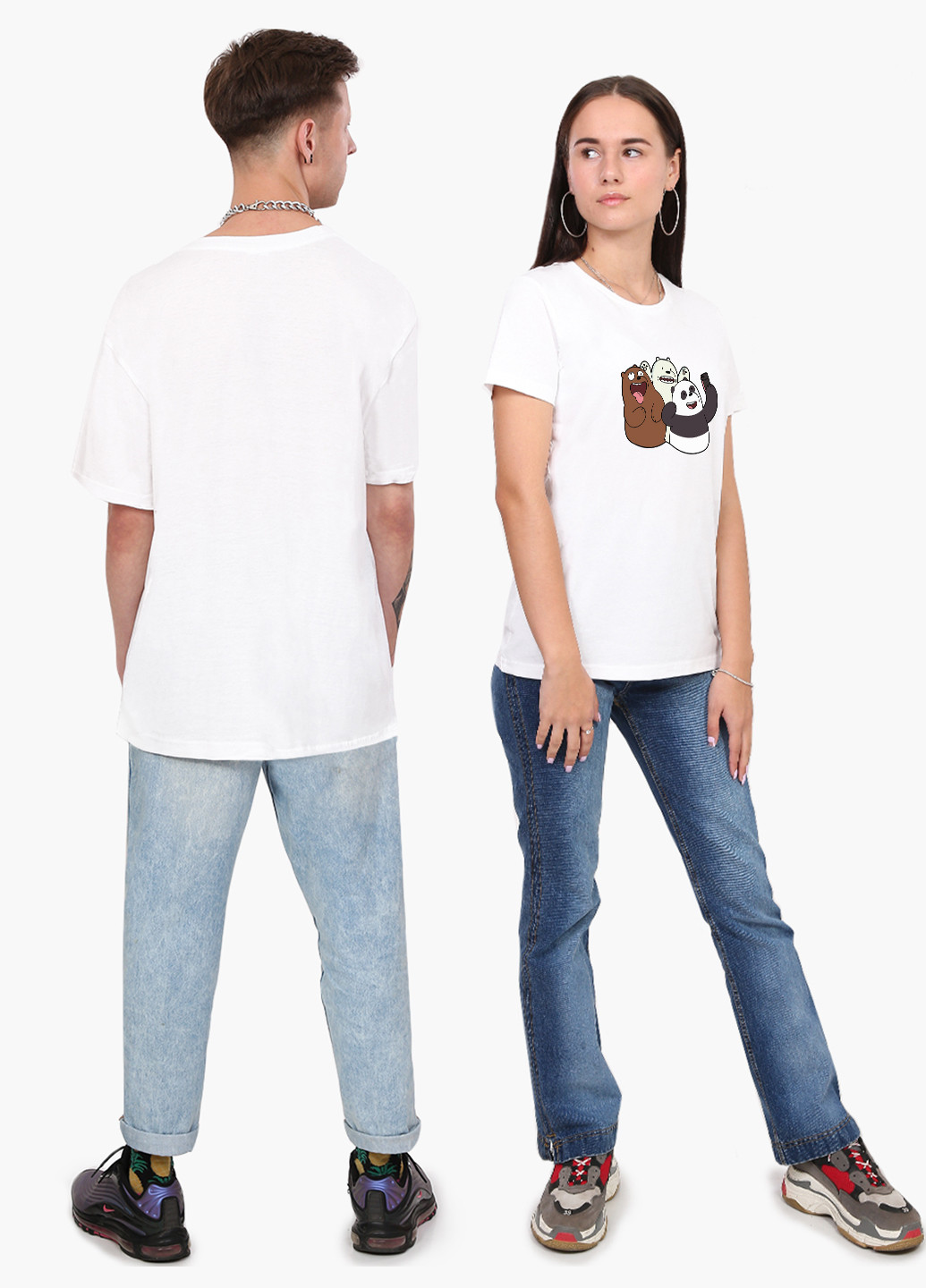 Біла демісезон футболка жіноча вся правда про ведмедів (we bare bears) білий (8976-2665) xxl MobiPrint
