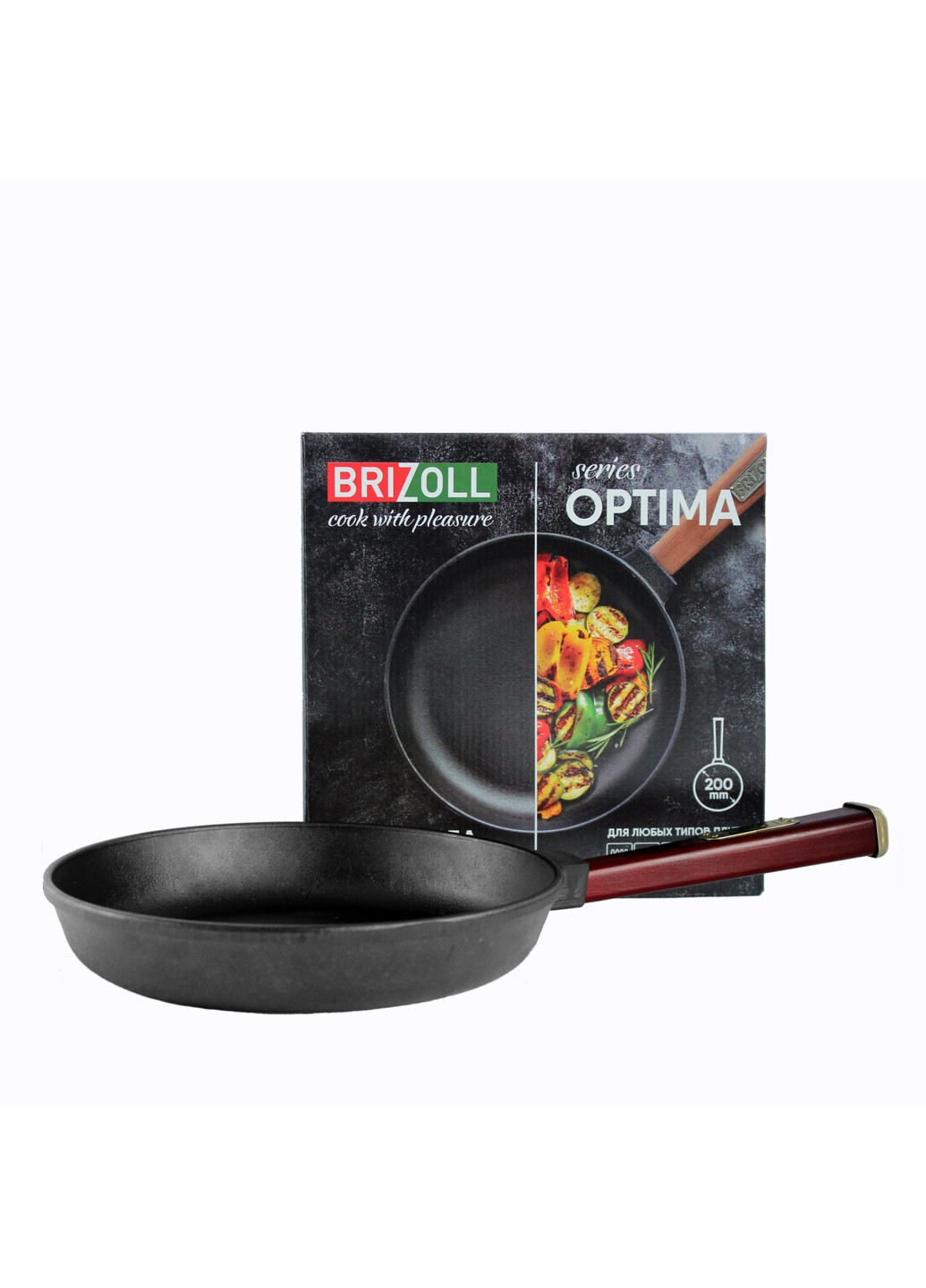 Чавунна сковорода Optimа-Black 200 х 35 мм Brizoll (255190695)