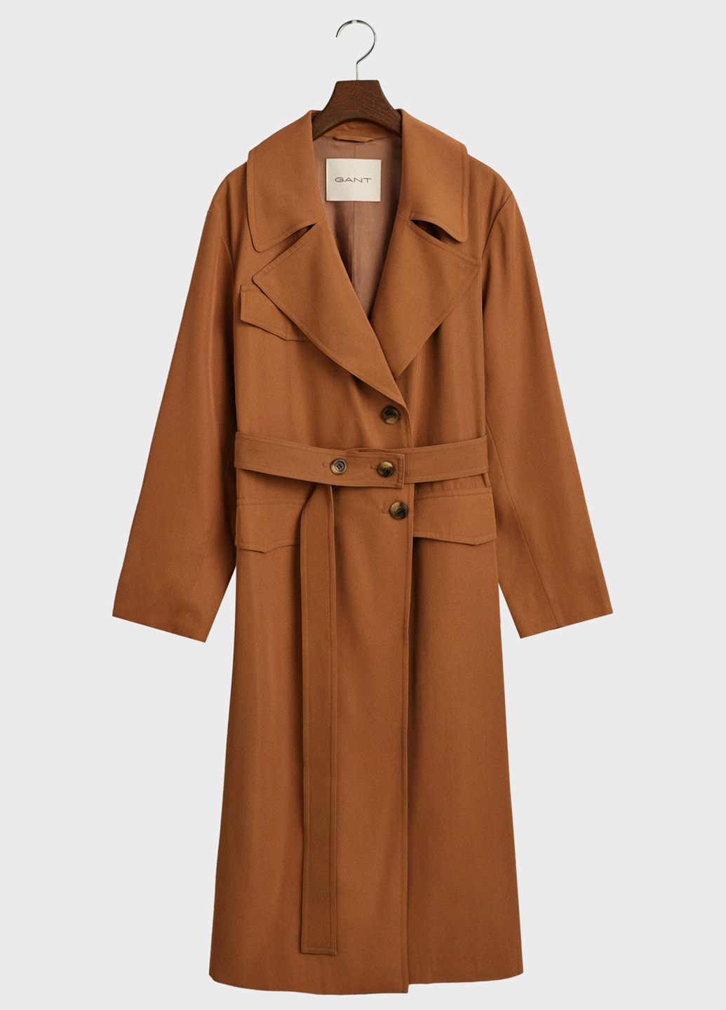 Коричневое демисезонное Пальто однобортное Gant