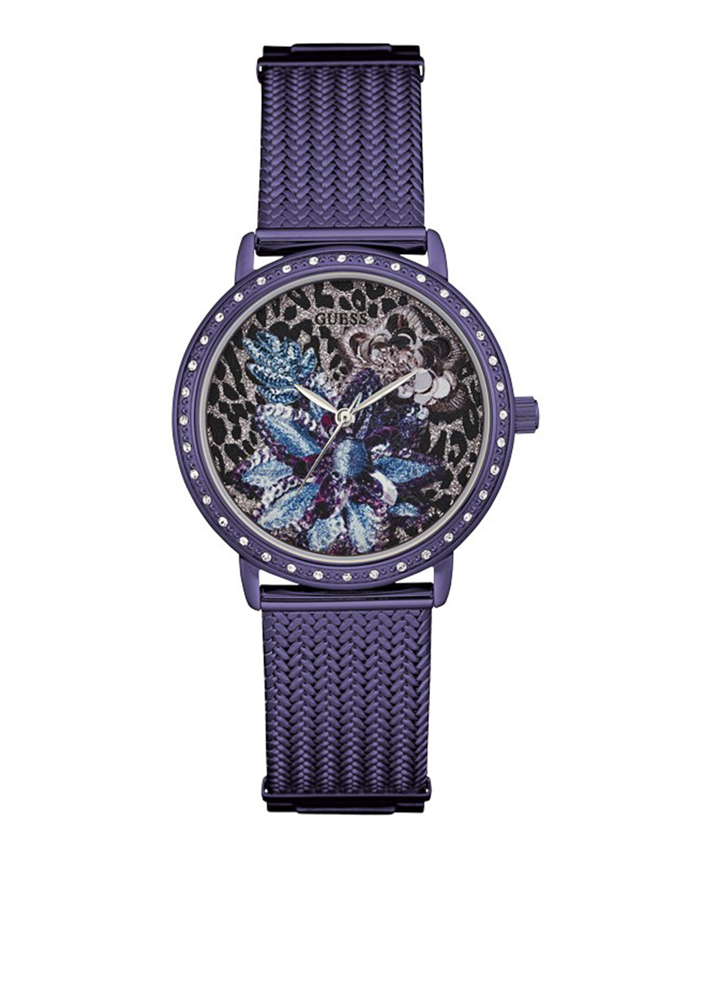 Часы Guess рисунки фиолетовые