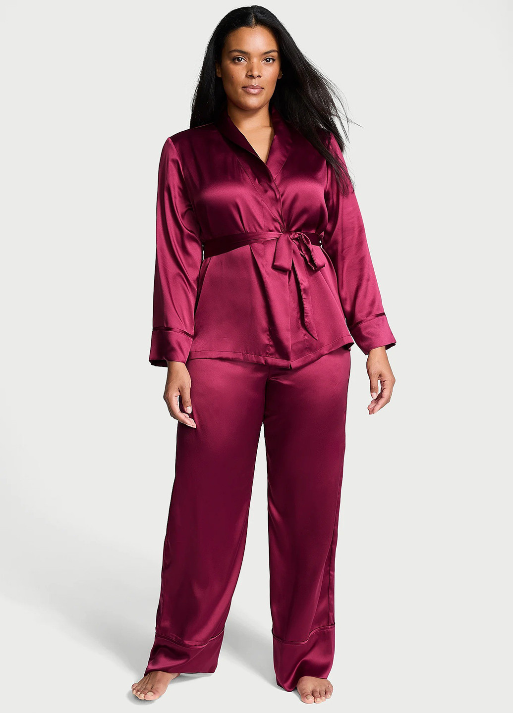 Бордовая всесезон пижама (рубашка, брюки) рубашка + брюки Victoria's Secret