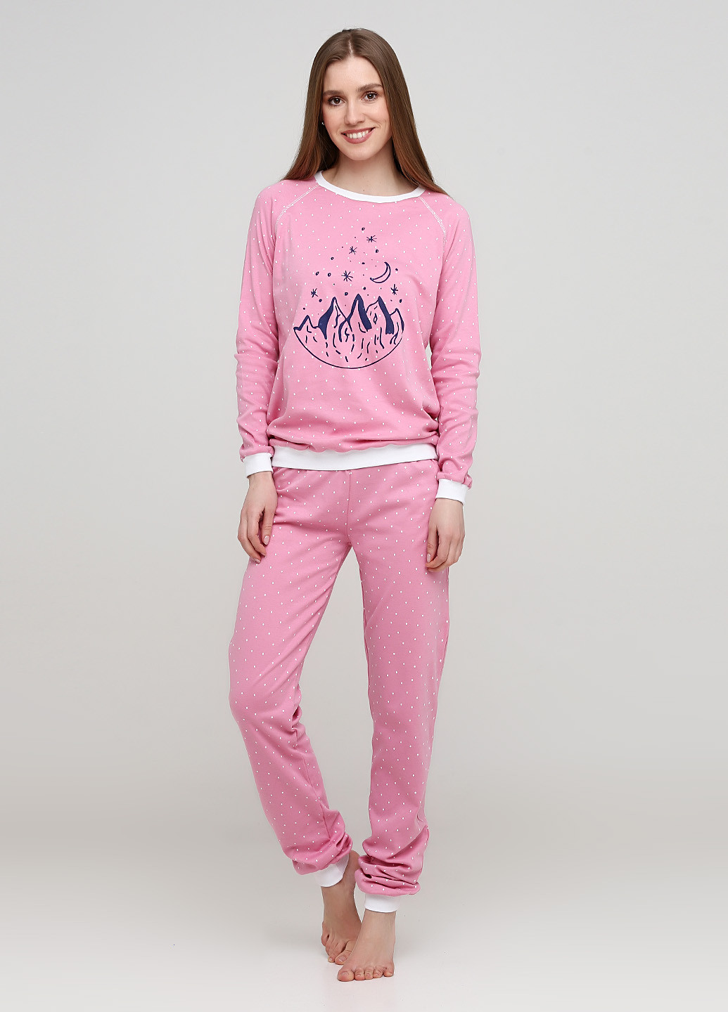 Светло-розовая всесезон пижама (реглан, брюки) реглан + брюки Malta