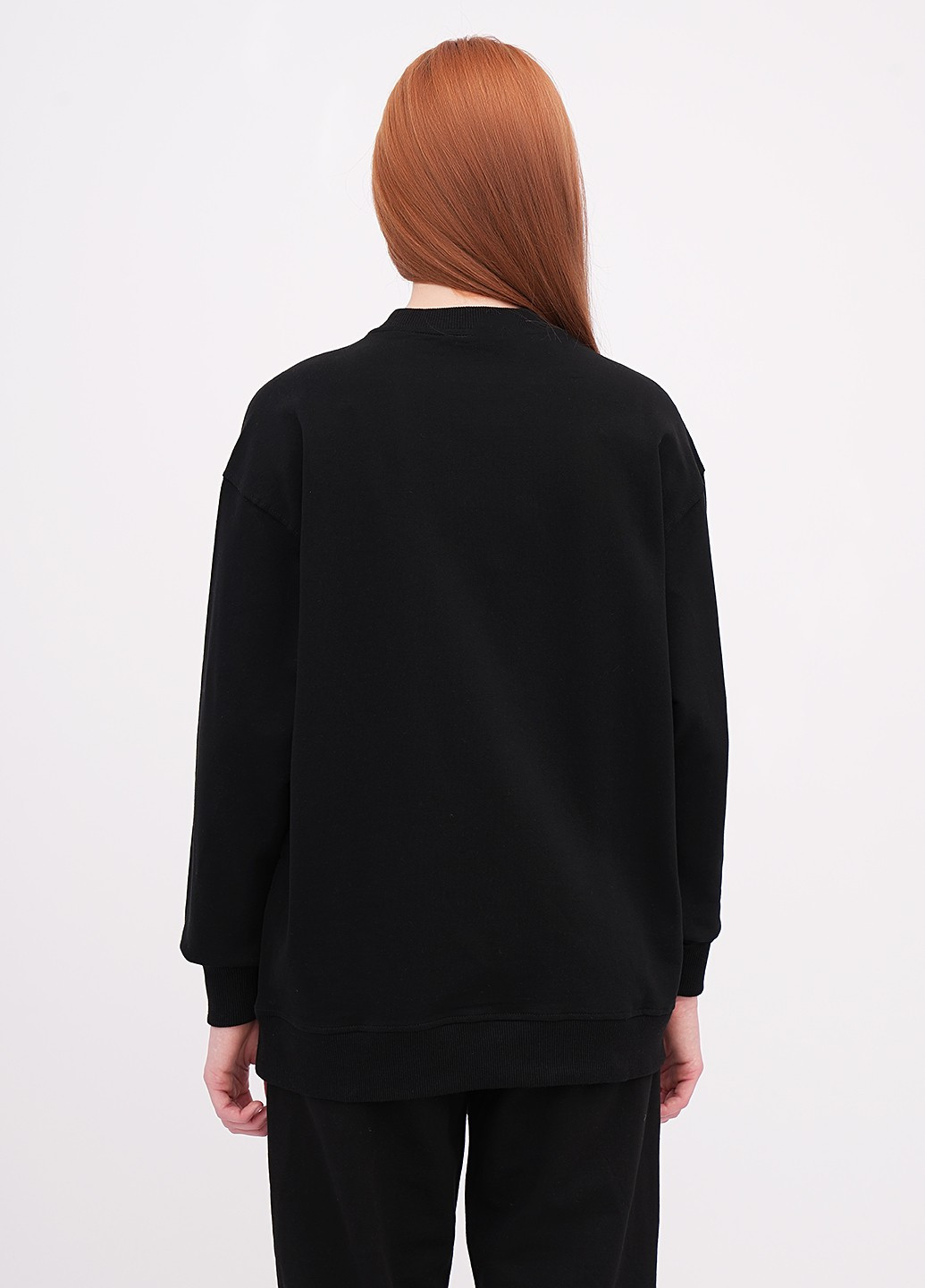 Чорний світшот EQUILIBRI однотонний без декору (355383098)