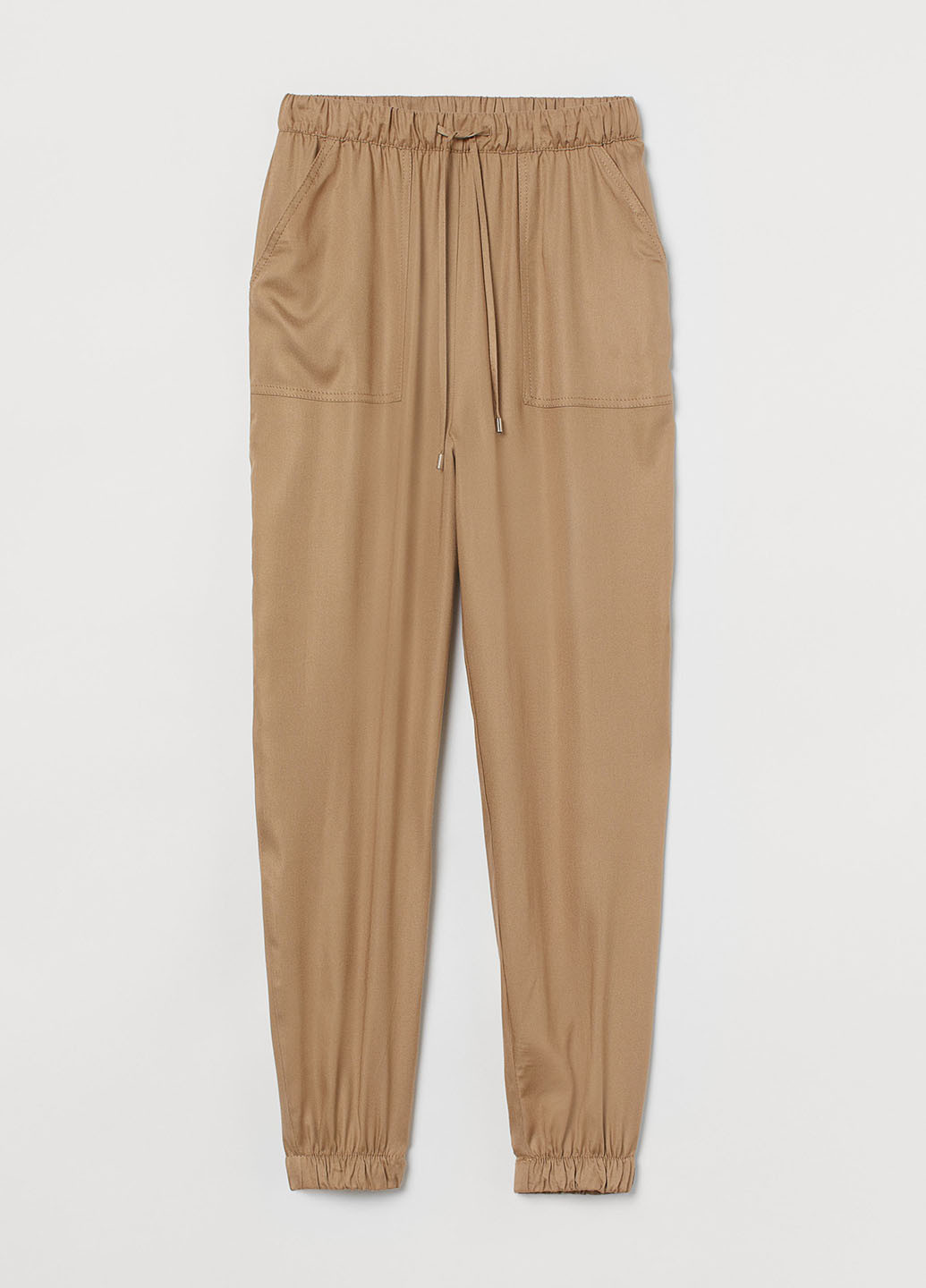 Бежевые кэжуал летние джоггеры, укороченные брюки H&M