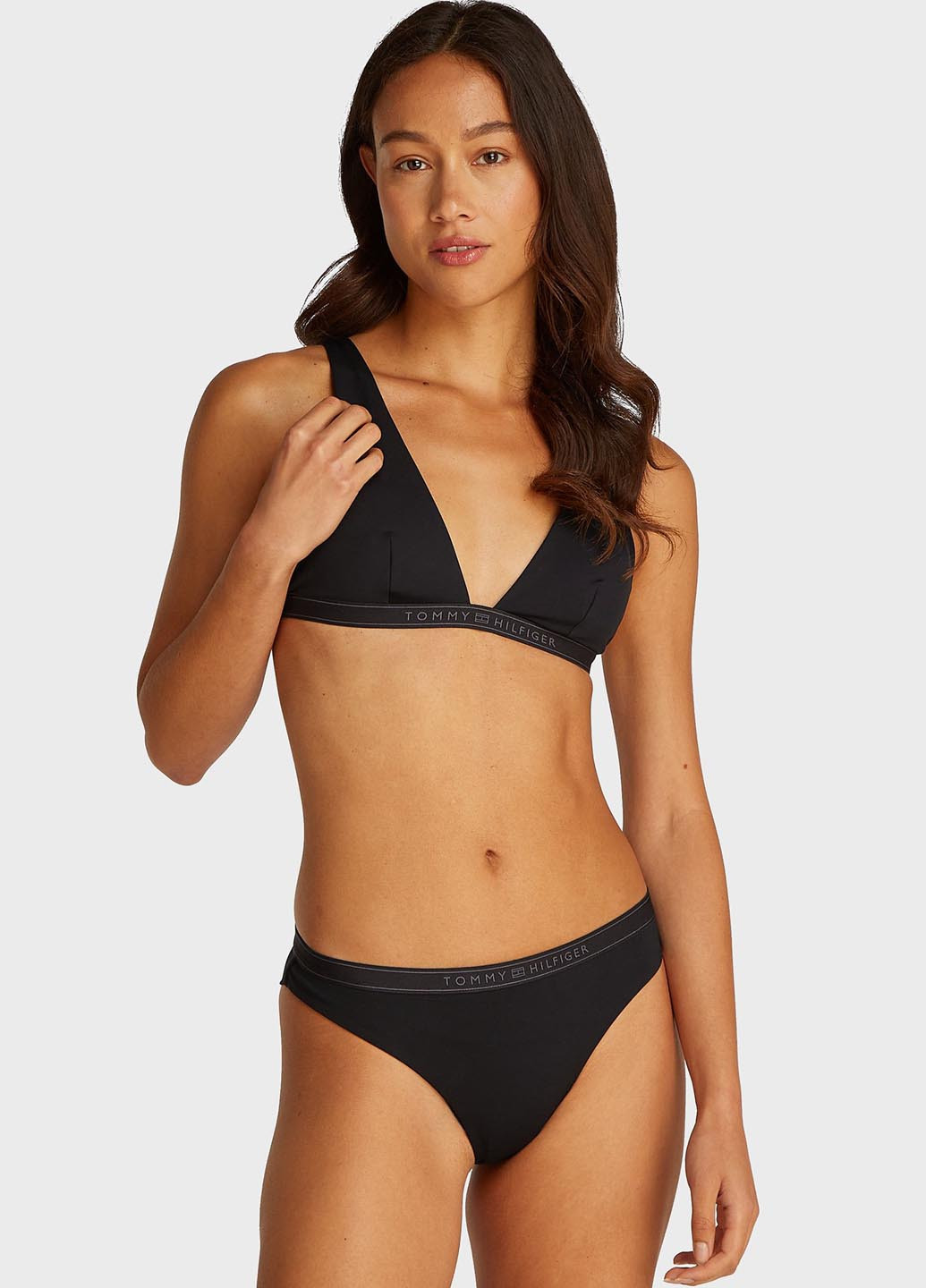 Черные купальные трусики с логотипом Tommy Hilfiger