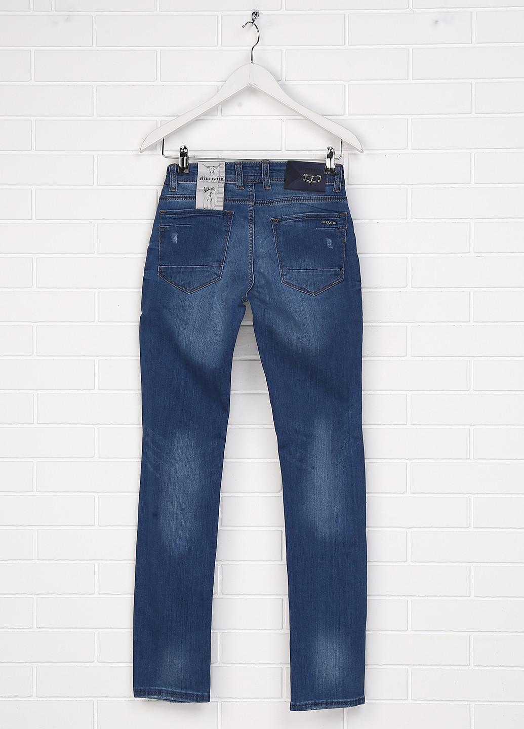 Голубые демисезонные прямые джинсы Murratto