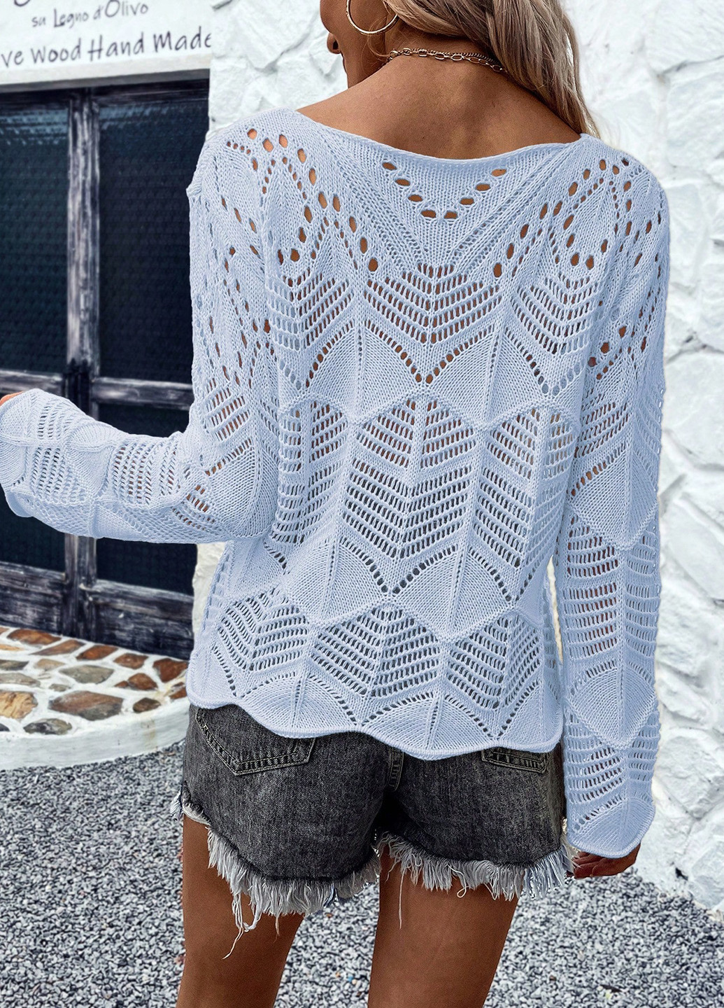 Світло-блакитний демісезонний джемпер джемпер SHEIN