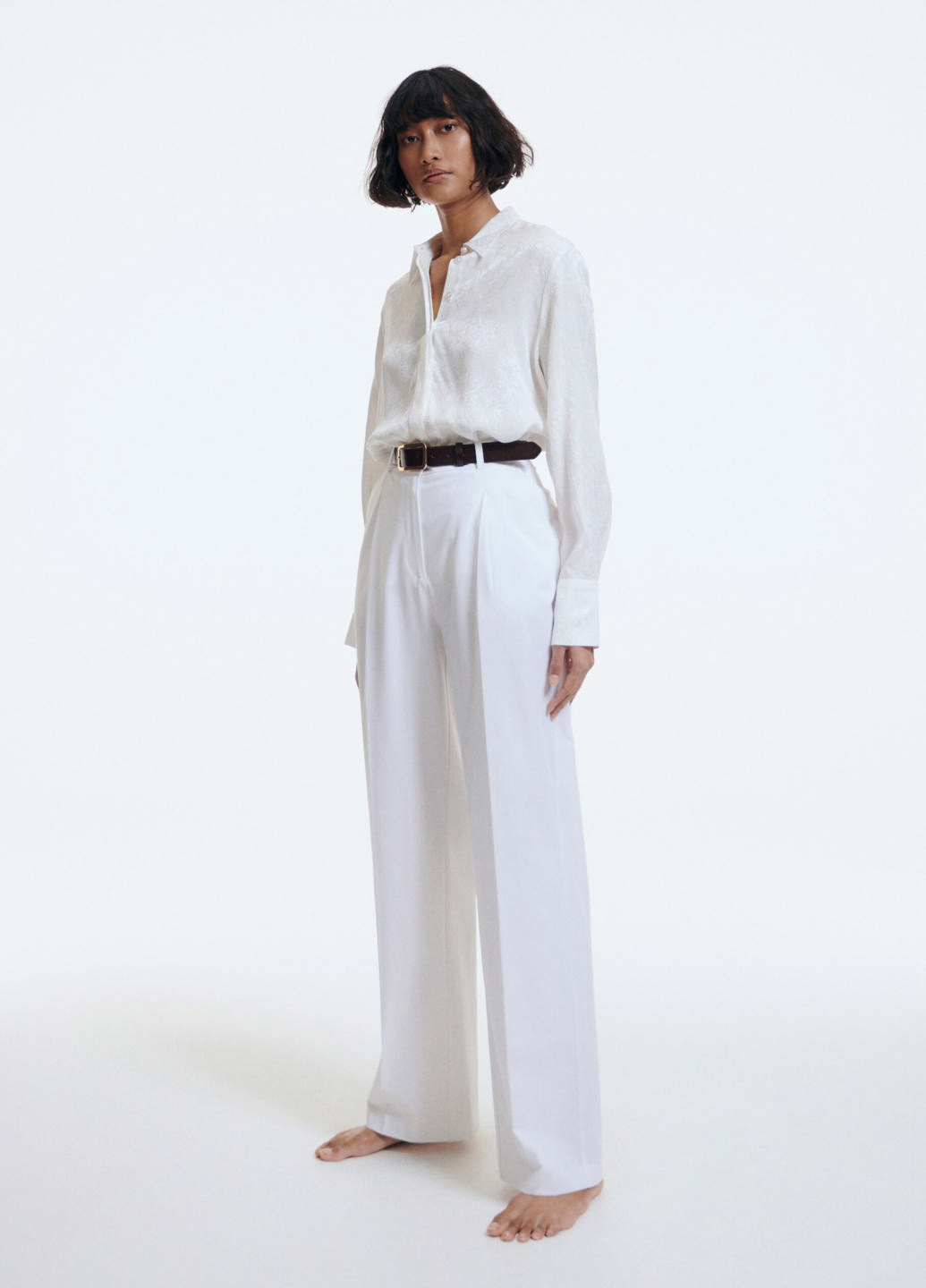 Белые кэжуал летние прямые брюки Reserved