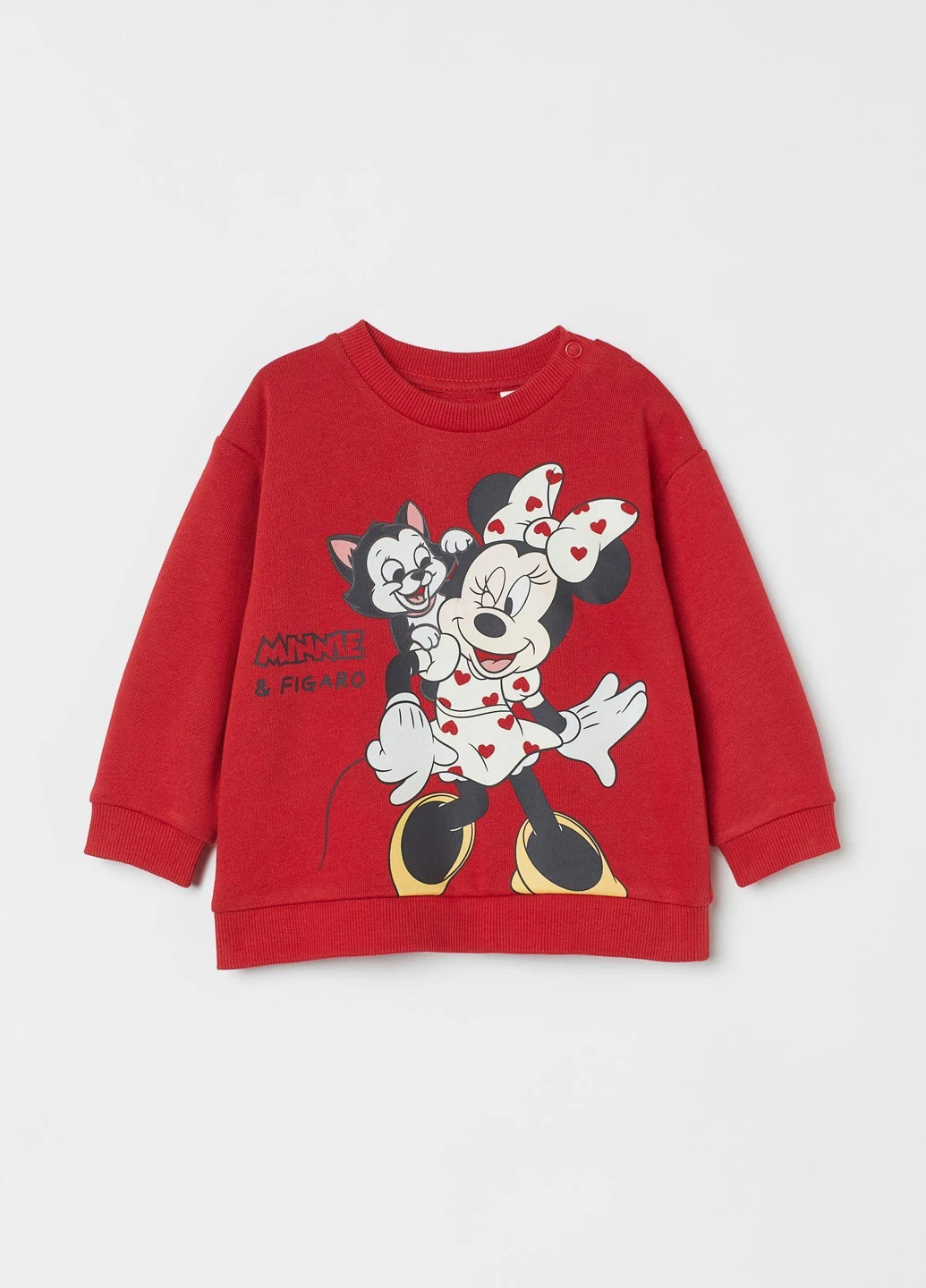 H&M світшот фліс,червоний з принтом, красный