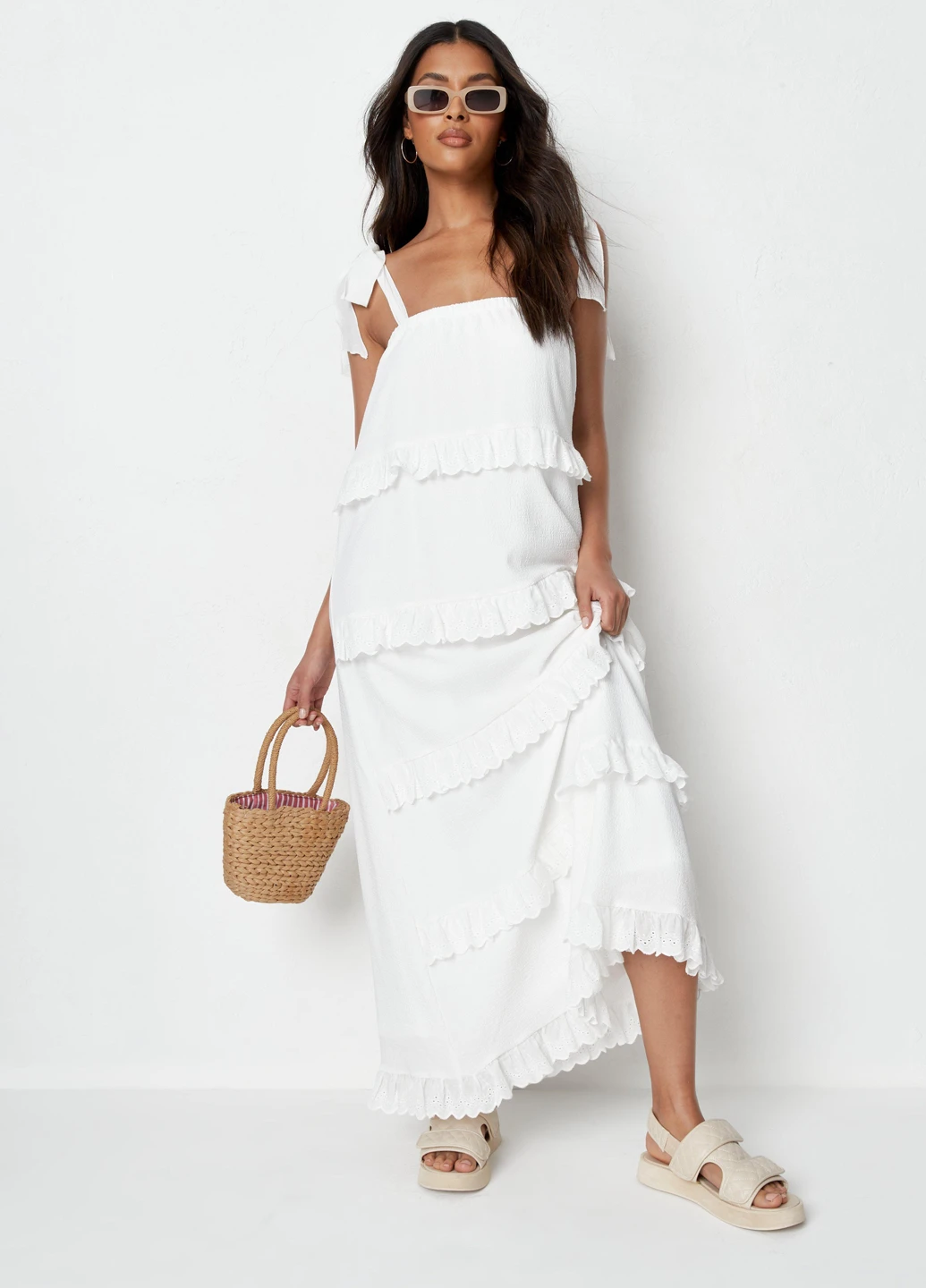 Белое кэжуал платье Missguided однотонное
