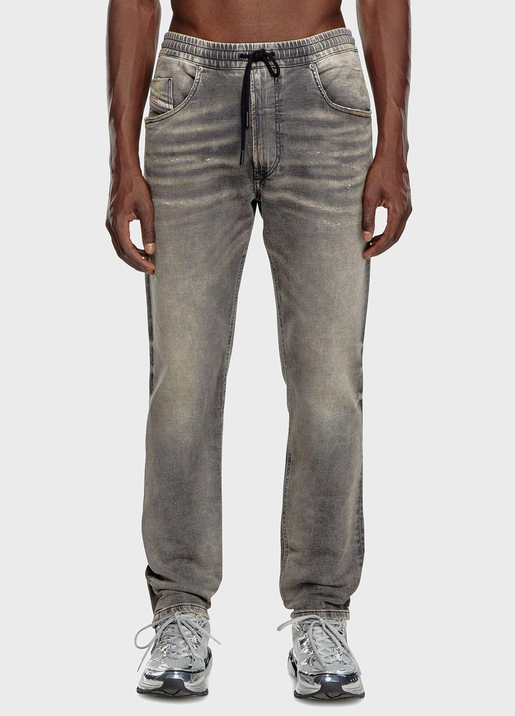 Серые демисезонные свободные джинсы Diesel