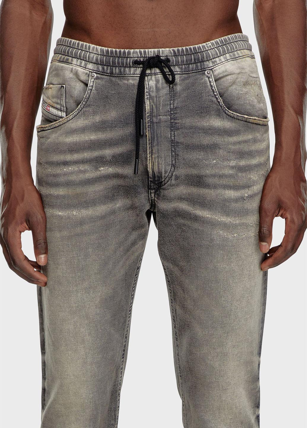 Серые демисезонные свободные джинсы Diesel