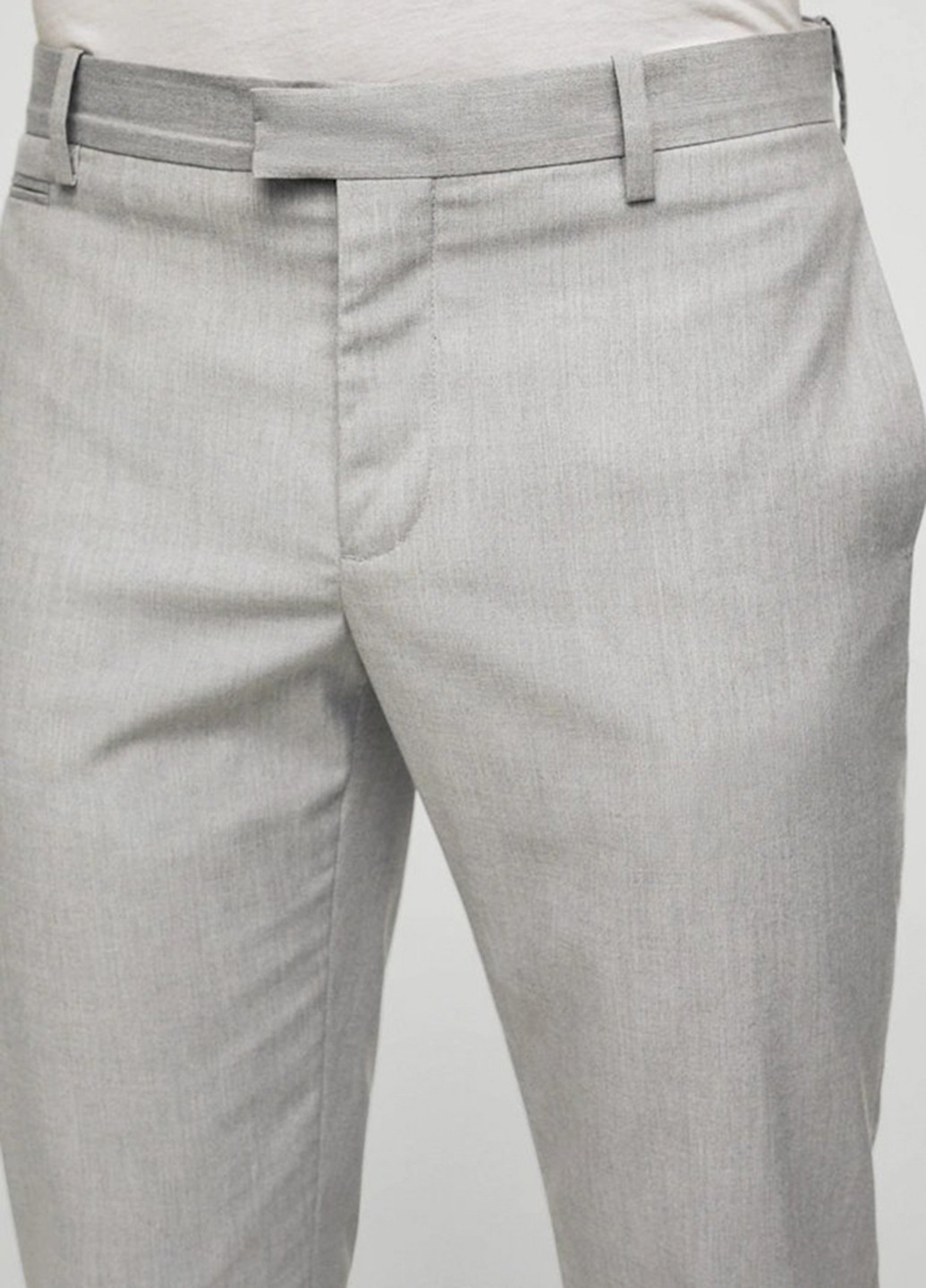 Серые кэжуал демисезонные прямые брюки Mango