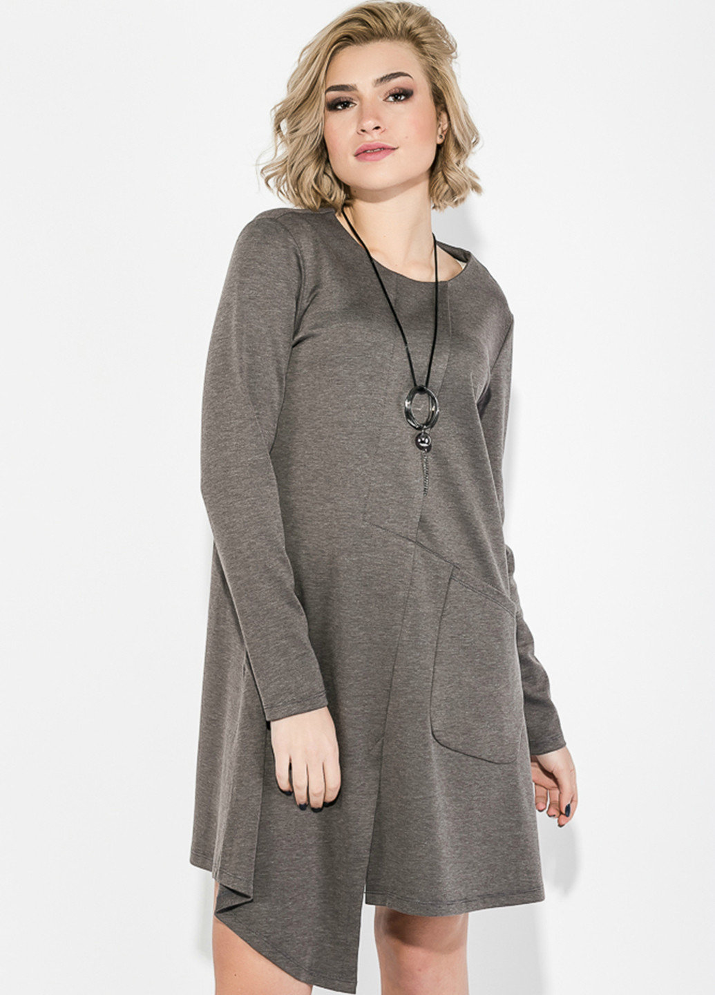 Серое кэжуал платье IMOGEN меланжевое