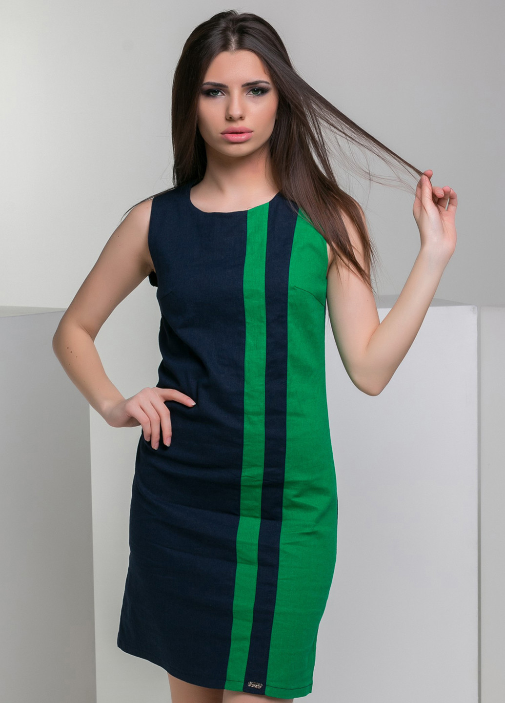 Зеленое кэжуал платье Azuri в полоску