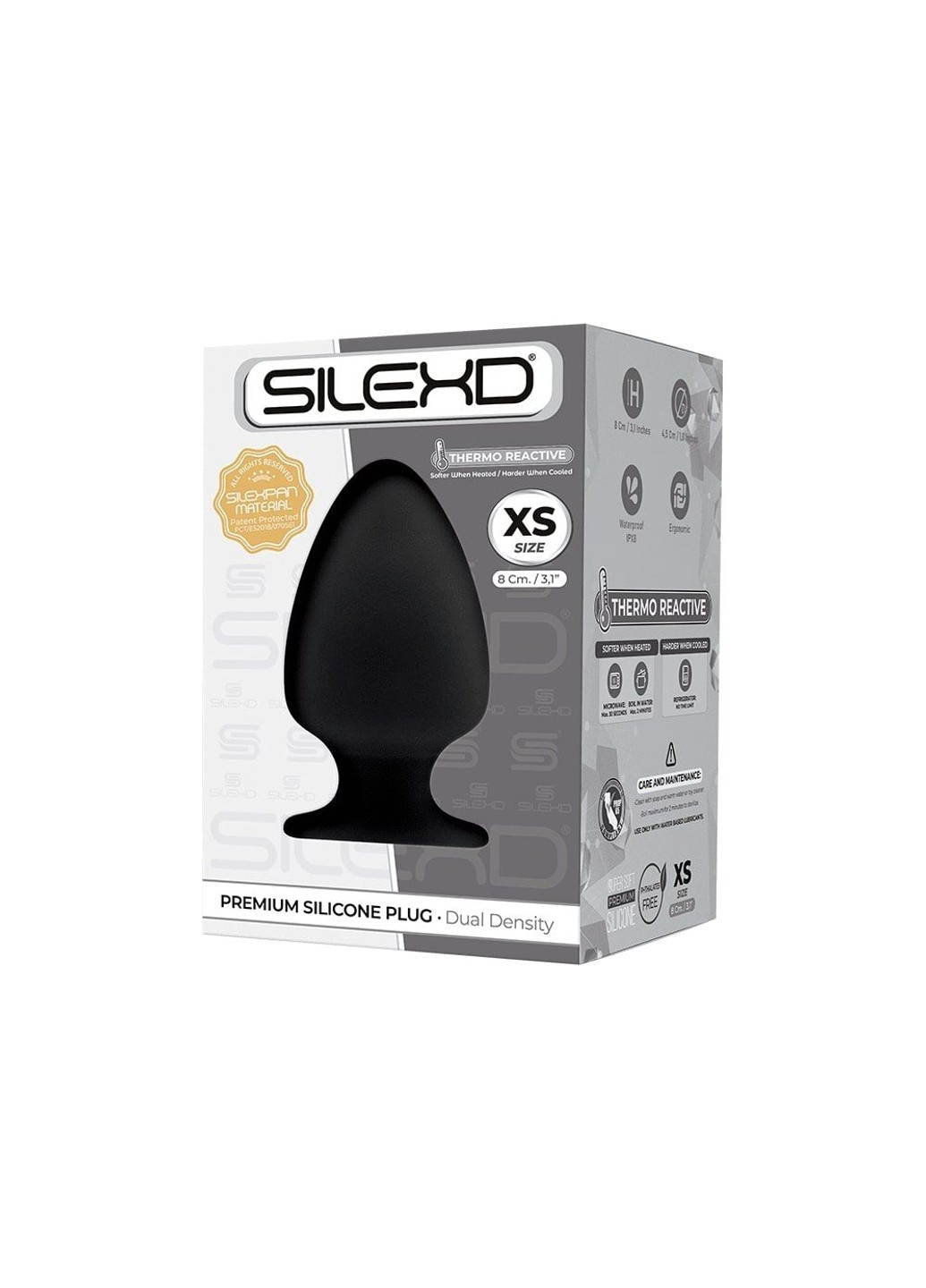 Анальна пробка (Model 1 size XS) двошарова, силікон + Silexpan, діаметр 4,5 см Silexd (252639542)