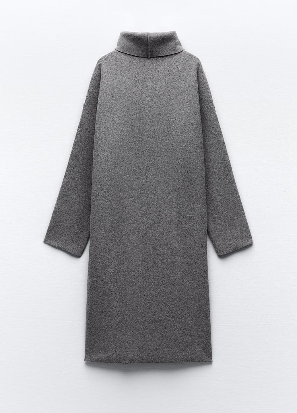 Серое кэжуал платье платье-свитер Zara меланжевое