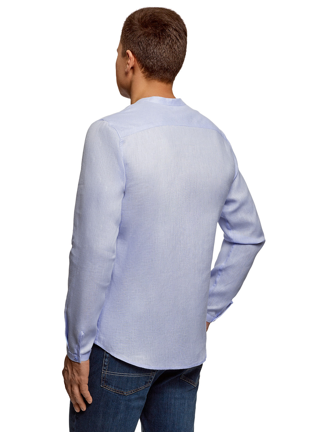 Бледно-голубой кэжуал рубашка Oodji с длинным рукавом
