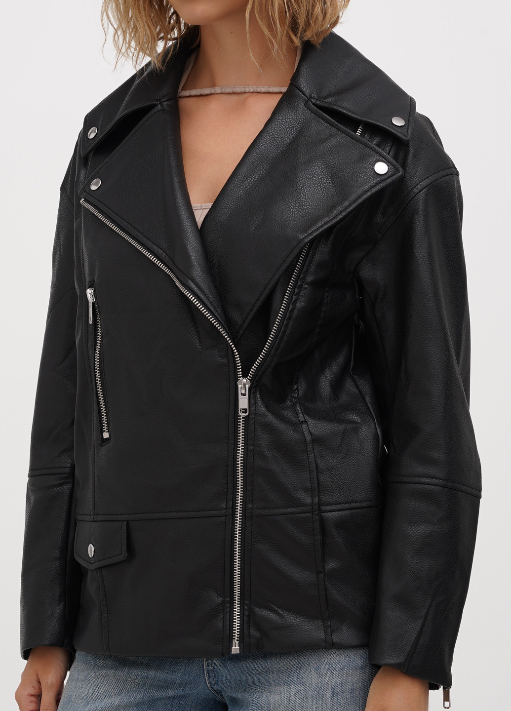 Чорна демісезонна куртка косуха H&M