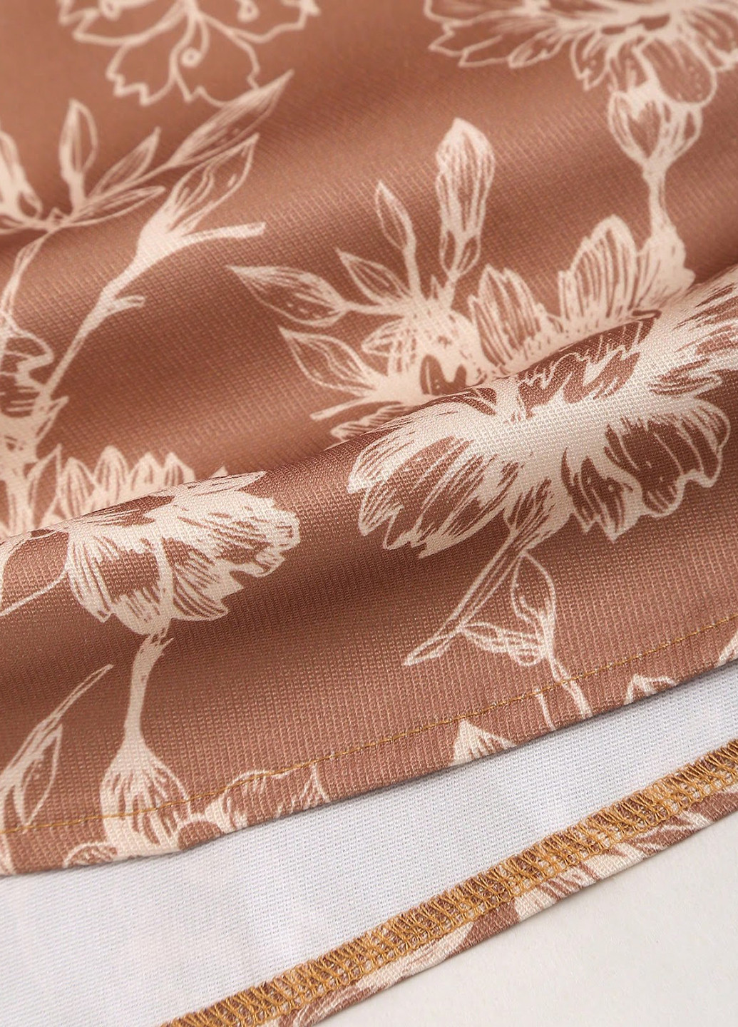 Коричневая кэжуал цветочной расцветки юбка SHEIN а-силуэта (трапеция)