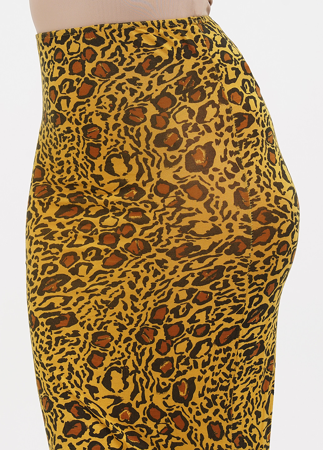 Горчичная кэжуал леопардовая юбка PrettyLittleThing карандаш
