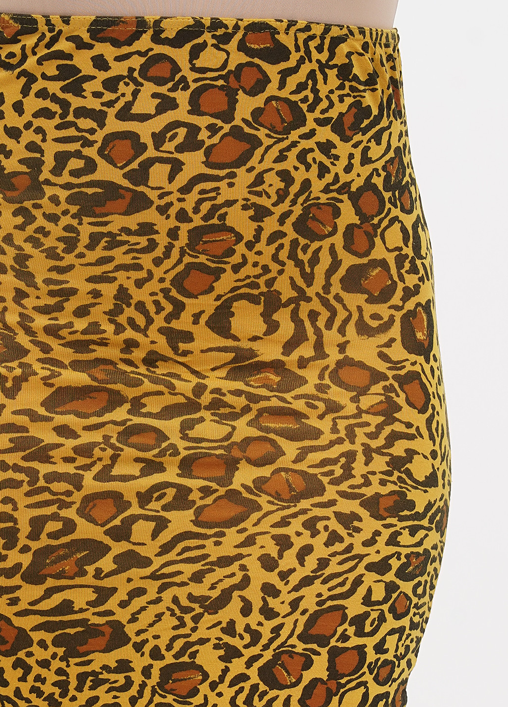 Горчичная кэжуал леопардовая юбка PrettyLittleThing карандаш