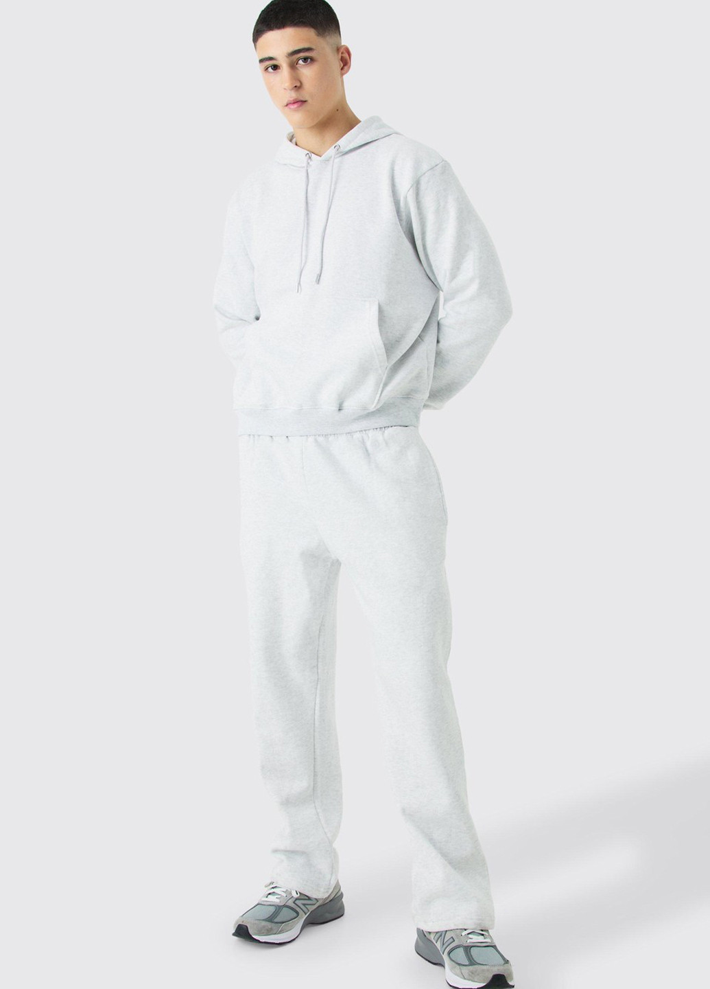 Світло-сірий демісезонний костюм (худі, штани) брючний Boohoo