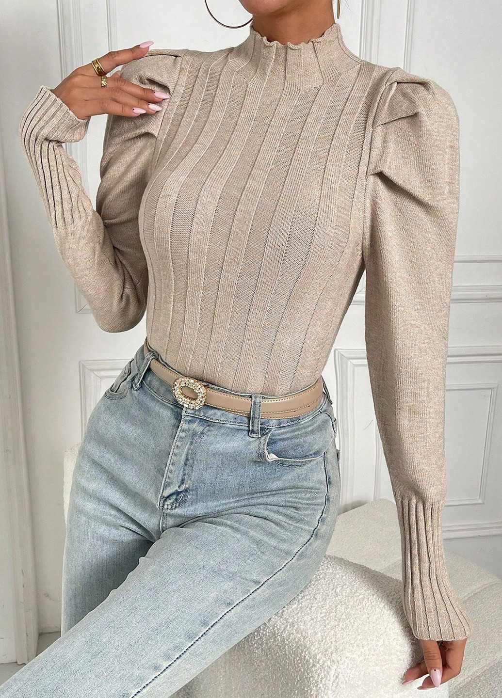 Бежевий демісезонний светр SHEIN